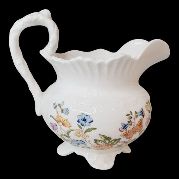 Aynsley Bone China England Cottage Garden Vine Handle 5" Creamer 1985-2001 - Picture 3 of 12